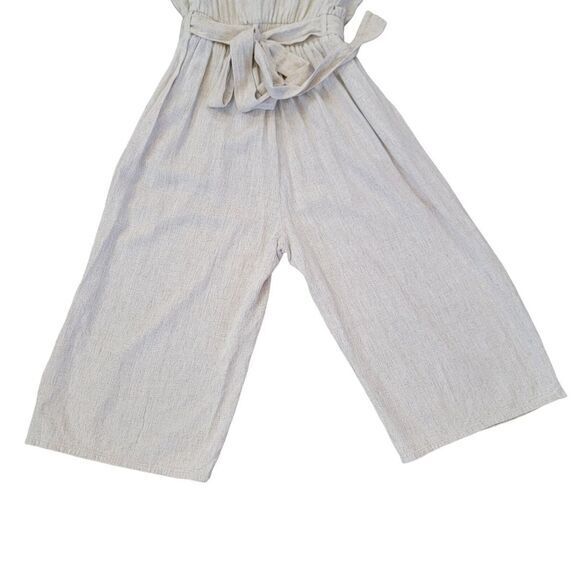 Minkpink Sanford Beige Short‎ Sleeve Button Wide leg Linen Jumpsuit Size Small - Picture 8 of 16